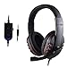 Price comparison product image Prevently Gaming Headset, New Gaming Headset Voice Control Wired HI-FI Sound Quality For PS4 (Black)
