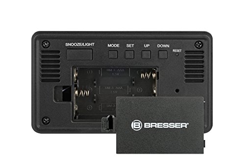 Bresser Funkwecker MyTime W mit LED Display schwarz/weiß - 4
