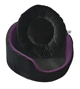 Skora Imported Round Shape Luxurious Both Side Soft Dog/Cat Bed Pet Bed for Dog (Small |Medium |Large)|Black and Purple Color