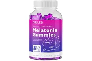 CELLEB Melatonin Gummies - Einschlafhilfe | Optimal dosiert | Lecker und Soft | 60 Stück | 0,5 mg bioaktivem Melatonin - hochdosiert - laborgeprüft & 100% vegan