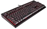 QWERTY England Corsair Gaming (CH-9000088-UK) Strafe Performance Gaming-Tastatur mit roter Hintergrundbeleuchtung schwarz Cherry MX Brown
