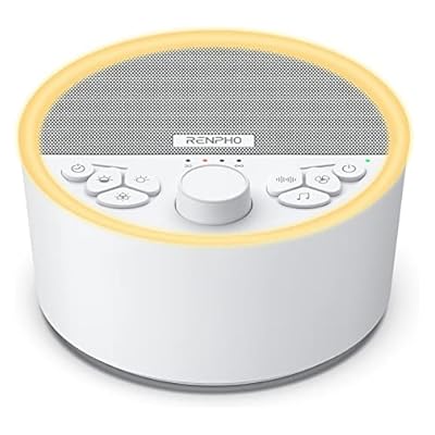 Renpho White Noise Machine Rechargeable, Sound Machine With 8 Night Light For Baby Sleep, Sleep Machine Non-looping 29 Hi-fi Soothing Sounds For Relaxation, For Travel, Home, Office Privacy