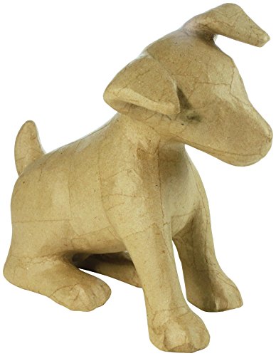 Decopatch Deko-Figur / Jack-Russell-Skulptur, aus Pappmaché, 28 x 14 x 25 cm, Braun - 2