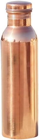 Fijoo Best Pure Copper Water Bottle - Large Capacity Thermos Flask - Handmade Joint Free &amp; Leak Proof - Ayurvedic Purity Health Benefits - Great for Sports, Gym, Yoga &amp; Travel 34oz 1000ml