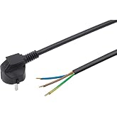 Meister 7434550 - Power cable with Protective contact - 5 m - Black - Plastic cable H05VV-F3G1,5-3 Wire - IP20 - Connection c