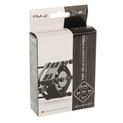 Preisvergleich Produktbild Noiseblocker BlackSilentPRO Qualität – Lüfter, refoidisseurs und Heizkörper (PC-Gehäuse, Lüfter, 4 cm, 17,7 DB, 5,4 CFM, 9,2 m³ / h)