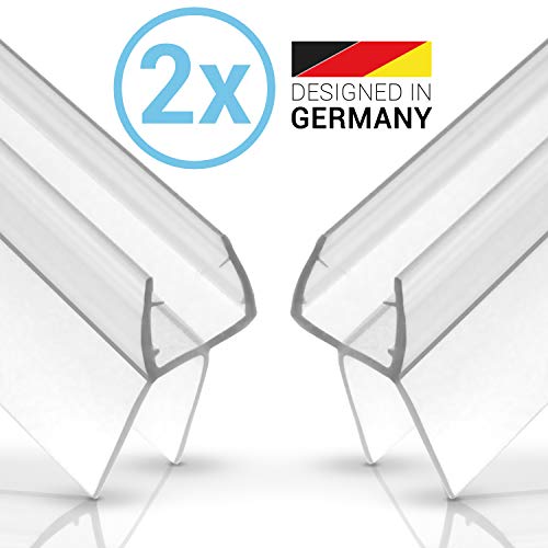 Balder Lot de 2 joints d'étanchéité universels pour cabine de douche - Joints à lèvre en caoutchouc durable de 6 mm/7 mm/8 mm pour porte en verre de 100 cm - Barre de seuil facile à couper