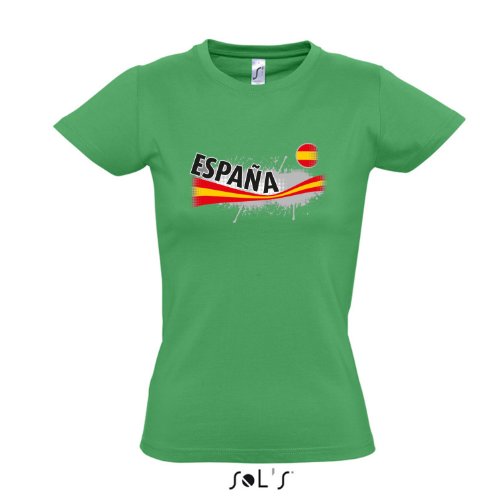 Fanshirt-Damen ESPANA, Spanien Ländershirt EM / WM Trikot S-XXL , Kelly green , L