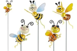 Roots & Shoots Happy Bees with Movable Wings for Garden Decoration - Set of 4