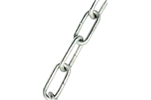 Merriway BH01881 Geschweißte, mittlere Kettenglieder, Verzinkt 1 m, Weiß