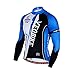 Produktbild SonMo Herren Damen Sportbekleidung Fahrradanzug Reitanzug Fahrrad Trikot Radtrikot Jersey Mountain Biking Anzug Fahrradkleidung Fahrradshirts Sportjacke Langarm Sommer Blau Weiß XXXL