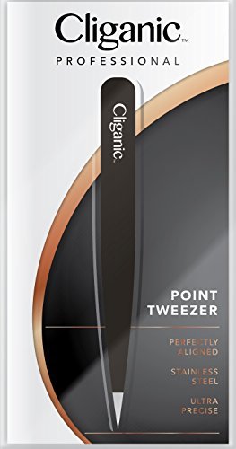 Professional Pointed Tweezers for Ingrown Hair | Precision Pointy Tip for Men & Women, Stainless Steel | Best for Facial Hair Removal, Eyebrows & Splinters | Cliganic 90 Days Warranty
