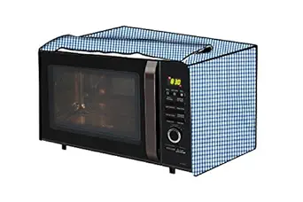 The Furnishing Tree Microwave Oven Cover for Borosil Prima 25 Liter 1500 Watt Convection Oven Toaster Griller (OTG) Pin Check Pattern Blue