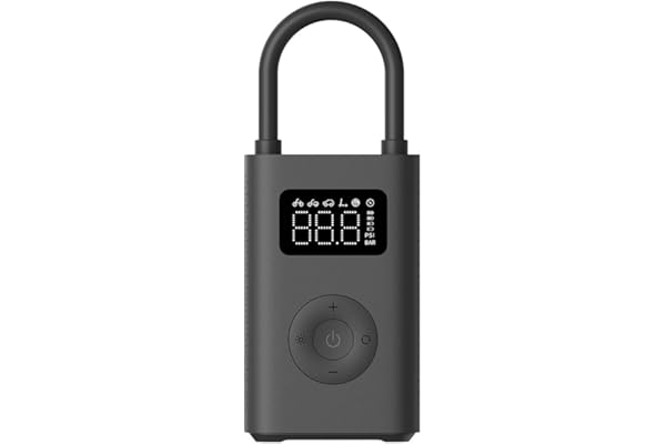 Xiaomi Portable Electric Air Compressor 2 - Compresor de aire portátil (0.2 10.3 bar/3-150 psi, 6 modos, batería de 2000mAh, 14.4Wh, carga USB-C, pantalla LED), negro (Versión ES)