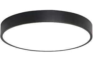 BigPinwheel Minimalist LED Plafonnier Macaron Coloré, Style Nordique Moderne Plafonnier Plafonnier Créatif, 3 températures de couleur, Chambre, Salle à Manger, Salon (Black, 30cm)