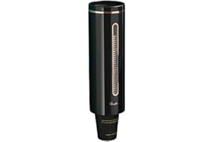 Chonor Dispensador de Vasos de Papel en Pared, Transparente Resistente al Agua y al Polvo, Accesorio de Fuente para Beber, Utilizado en oficinas, hogares y restaurantes etc（Negro）