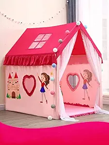 RED CLOUD Exclusive Jumbo Size Extremely Light Weight Kids Play Tent House for 3-13 Year Old Girls and Boys(King-Queen) (Pink)
