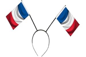 Les Cotillons D'Alsace Serre-Tête Supporter France I Drapeaux Français Tiare Tricolore I Equipe Bleu Blanc Rouge I Jeux 2024 Foot Rugby Sport