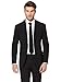 Produktbild OppoSuits Black Knight Solid Black Suit For Men Coming With Pants, Jacket and Tie - 100% Money Back Guarantee