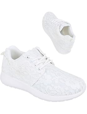 Low-Top Sneaker Damenschuhe Low-Top Sneakers Schnürsenkel Ital-Design Freizeitschuhe