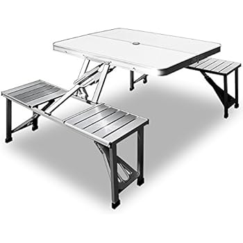 Outsunny Foldable Wooden Camping Picnic Table Set Party Field Kitchen