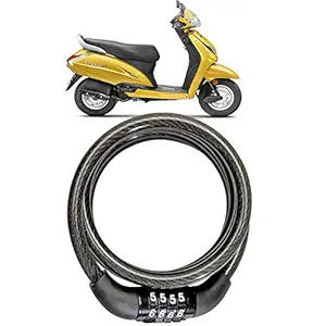 Kandid Multipurpose Number Chain Cable Bicycle/Bike Helmet Lock for Honda Activa 5G