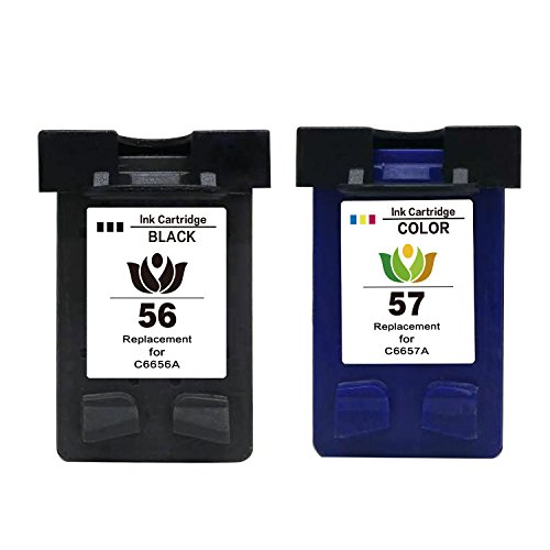 Reemplazo remanufacturado ArInk para HP 56 57  C6656AE C6657AE  Cartucho de tinta para HP Deskjet 5550 5150 5850 5652 Impresora de inyecci  n de tinta a color   Impresora fotogr  fica HP Photosmart 7350 7660  1 negro   1 color 