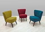 Holzfüße kolonialfarbig Sessel Miami Dunkelrot Loungesessel Rot Coktiailsessel