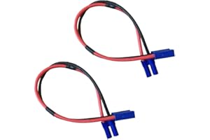 LINSYRC 2 Pezzi Adattatore di Connettore Maschio EC5 a Connettore Femmina EC5 Cavo di Prolunga 30CM 10AWG per Caricabatterie RC Aereo