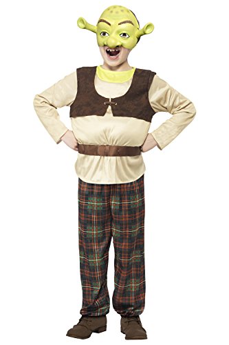 Childrens Shrek And Princess Fiona Costume Officially Licensed Fancy Dress Outfit All Sizes (Age 4 to 6 Years, Shrek)