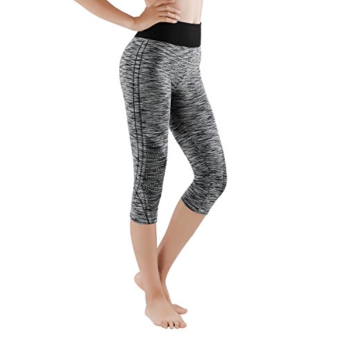 GoVIA 3/4 Leggings Donne Pantaloni di Corsa con Inserti in Rete Fitness Yoga Pantaloncini Sportivi 4103K S/M