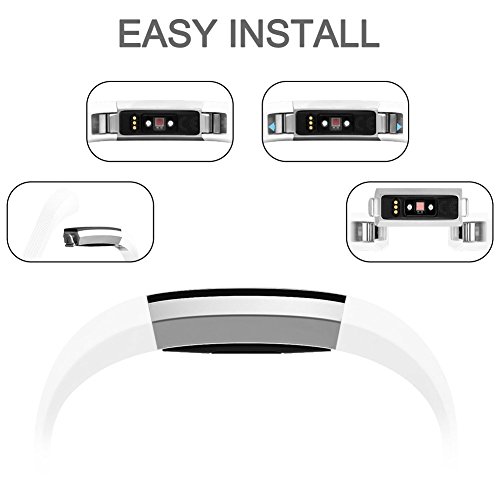 Fitbit Alta Armband, Lamshaw Neueste Silikon Ersatz Band Zubehör zur Fitbit Alta HR und Alta Fitnessaufzeichnung mit Metall Verschluss (2 Pack) - 6