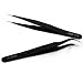 Produktbild dersoning Videoleuchte Nailart Strasssteinen Eyelashes Extension Straight Curved Tweezers Tool (schwarz)