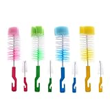 KAMIERFA Baby Milk Powder Dispenser Pink mit Flaschenbuersten-Set - 4