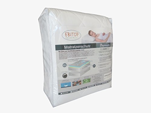 Ebitop Matratzenschoner, Matratzen EB180.200 Wasserdichte, gesteppte Matratzenauflage und Matratzenschutz. Soft Touch Matratzenauflagen, Nässeschutz Matratzen-Spannauflage Matratzenschoner, Maratzenauflage, Unterlage, wasserdicht, (180×200+30cm), Weiß - 5