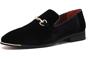 FLQL Men's Luxury Penny Velvet Slip-On Loafers Party Dancing Shoes Casual Suede Wedding Shoes Plus Size 7-13