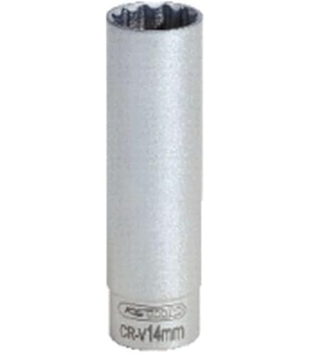 Vaso Para Llave De Carraca KS Tools 14 Mm - 3/8 De Pulgada, 6 Cantos, Perfil FlankTraction, Cromo Vanadio