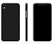 Produktbild idtb Skins Aufkleber Skin Sticker Folie (nicht Handy Cover), Smartphone Wrapping Ultra Dünn und widerstandsfähig Fingerabdrücke Fall iPhone X 10 Carbonio Nero
