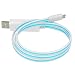 Produktbild Micro-USB Daten- und Ladekabel mit fließendem LED Lauflicht - beleuchtet & animiert - Beobachten Sie durch die optische Darstellung den Ladevorgang, Farbe:Weiß-Blau