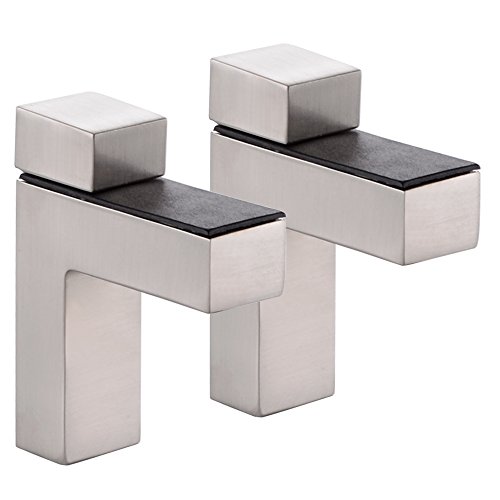 KES Staffe e Supporti Per Legno/Vetro Regolabile Montaggio a Parete, 2 pz, Spazzolato, HSB301A-2-P2