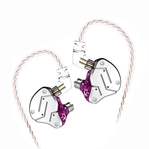 iwish KZ ZSN - Auriculares in-Ear con cancelación de Ruido (0,75 mm, 2 Pines, 1 dinamismo, 1 Controlador equilibrado, KZ) with Mic Rosa