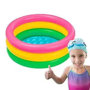 NU Alpha Swimming Pool Bath Tubs for Kids | Outdoor & Indoor Bath Tub for Kids Pool | Bathing Tub-Portable & Foldable | 2ft Round Sunset Glow Baby Pool