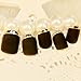 24PCS Matte with Metallic French Acrylic False Nails Fake Nail Full Cover Medium Nail Tip Art Black&Silver