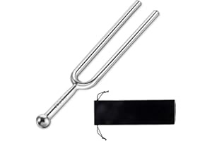 KEQAR 1 Pcs Stimmgabel A440 Hz aus Edelstahl mit Schwarzer Aufbewahrungstasche für Musical Standard-Instrumente, Violine, Gitarren und Tuner Geräte