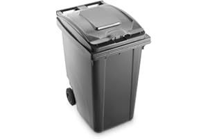 Mobil Plastic Poubelle pour tri sélectif de déchets 360 l, certifiée Uni en 840 pour Usage extérieur, Couleur Grise