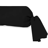 Soleil d'ocre, Cylindrical Pillowcase, Cotton 57 Threads, Black, 45 x 185 cm