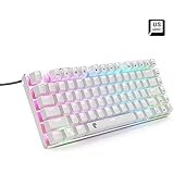 RGB Beleuchtete Tenkeyless Mechanische Tastatur Outemu Braune Switches Kompakt 81 Tasten Anti-Ghosting mit Gaming LED-Beleuchtung US-Layout Keyboard , Z-88 Weiß (QWERTY)