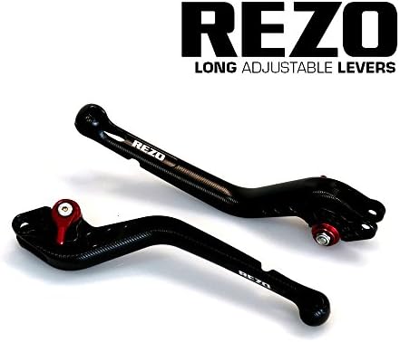 Rezo REZ-SETV2-1-BLK-0054 V2 Long Adjustable CNC Motorcycle Levers for Yamaha YZF-R6 2005-2016, Black
