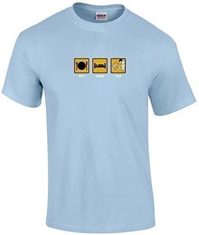 Eat Sleep TILE Tiling Grouting Mosaic Funny T-Shirt Gifts 16 Colours - to 5XL -2XL -Sky Blue