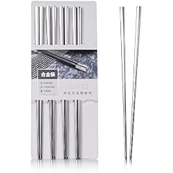 Leaptech Quality Metal Chopsticks Place Hotel Restaurant Stainless Steel Chopsticks Chopsticks Set (5pair) by Leaptech